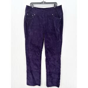 Jag Jeans Womens 14W Corduroy Straight Purple Preppy Pull On *See Measurements